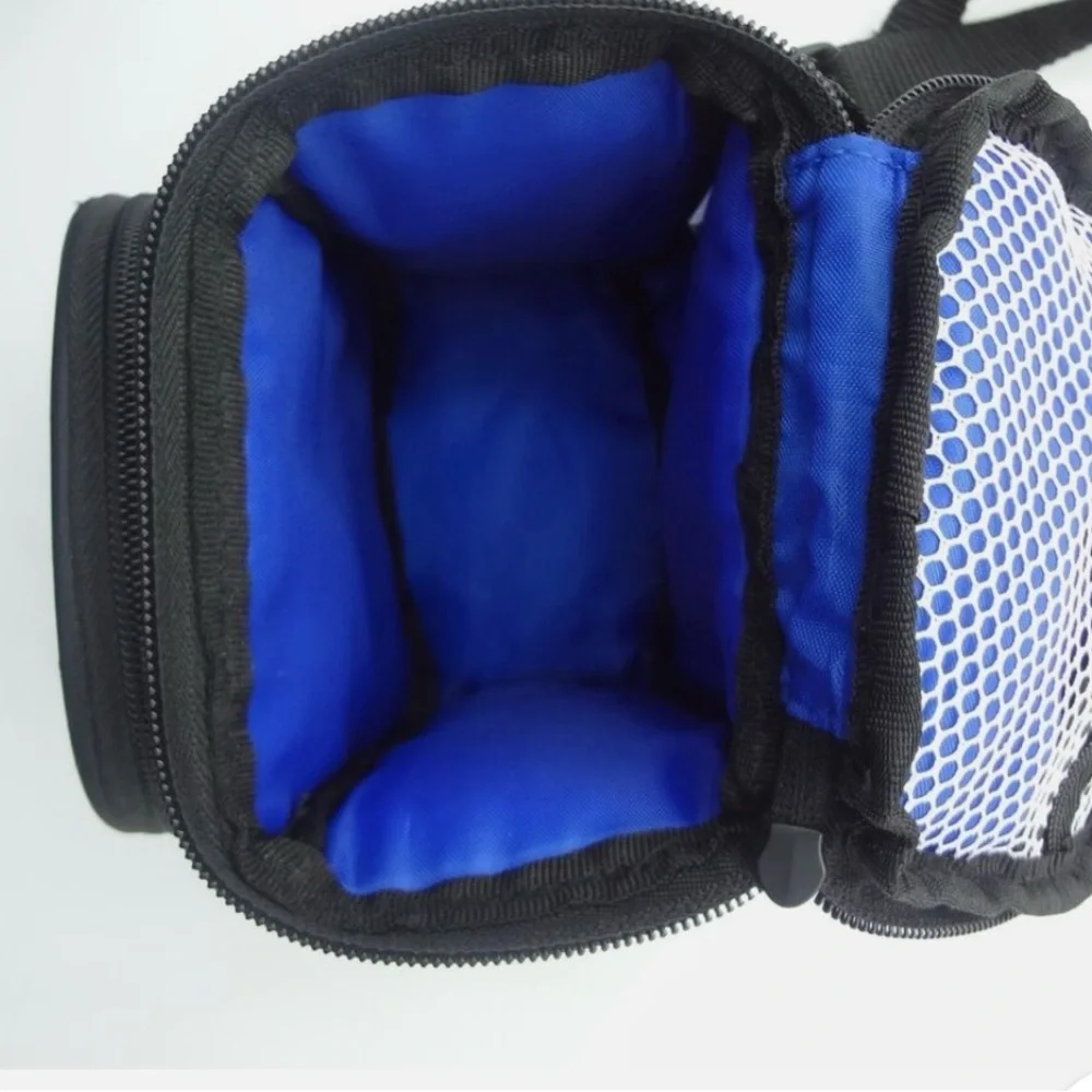 NWT Case Logic Camera Padded Soft Bag Case Black Blue Nylon Zippered Pockets WBC